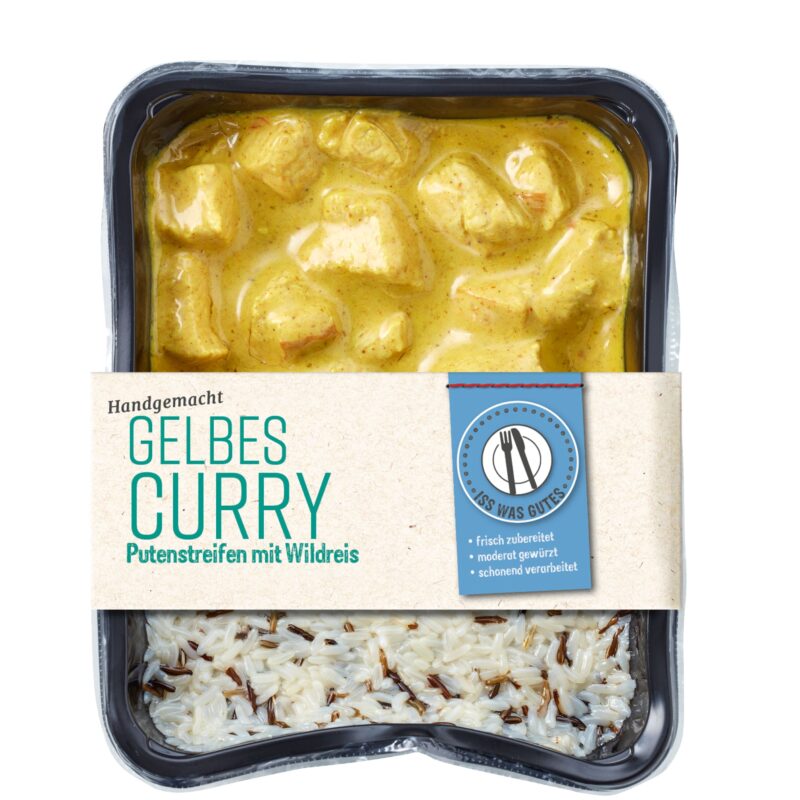 Gelbes Curry mit Wildreis Verpackung